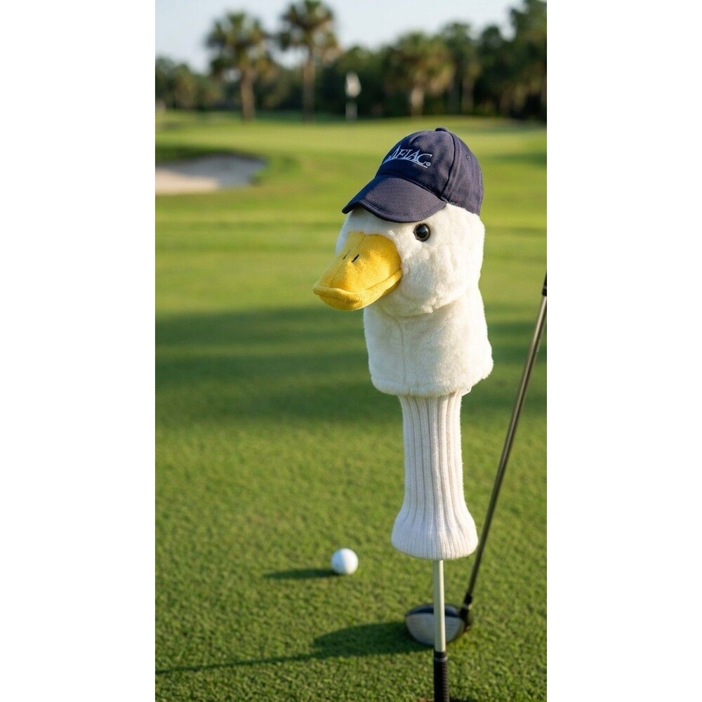 VTG Aflac Plush Duck Head Golf Club Driver Cover  w/ Blue Cap Sports Golfing